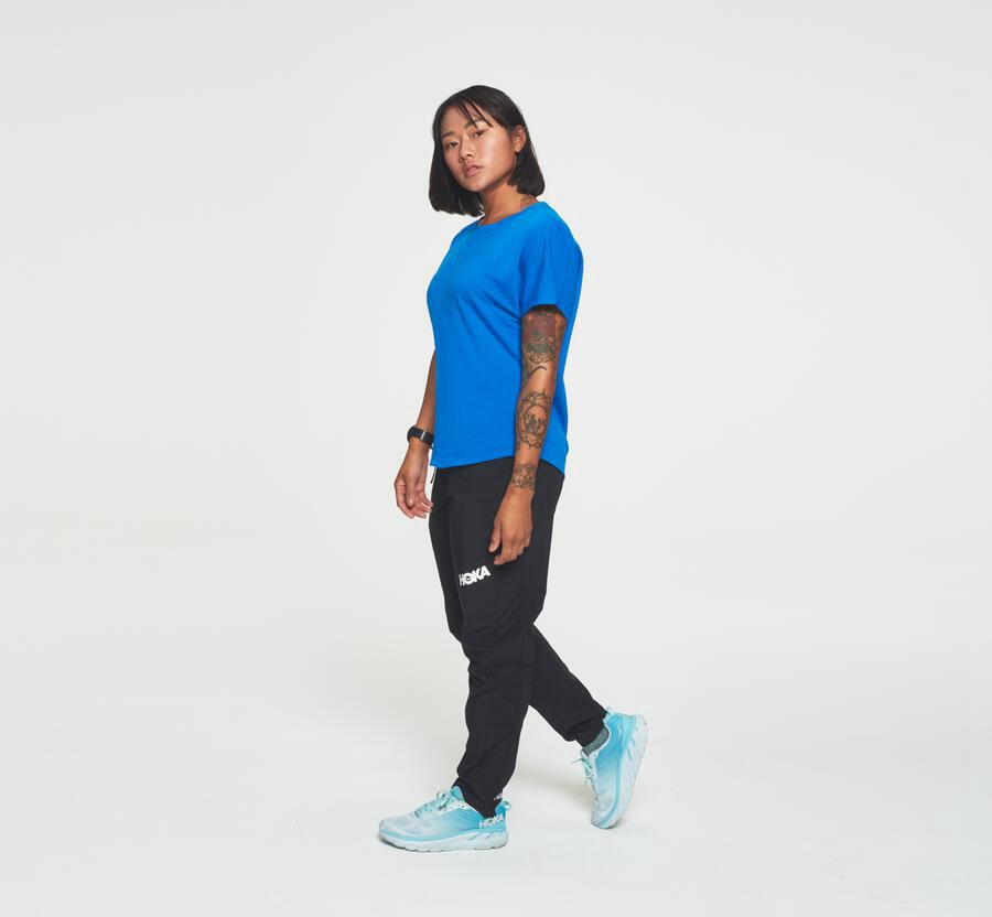 Hoka One One Tシャツ レディース 青 - ライフスタイル - HY9254607